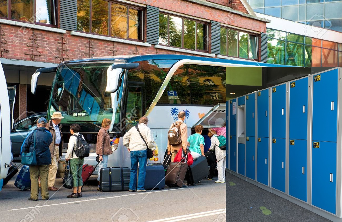 eLockers storage in a transport and travel environment