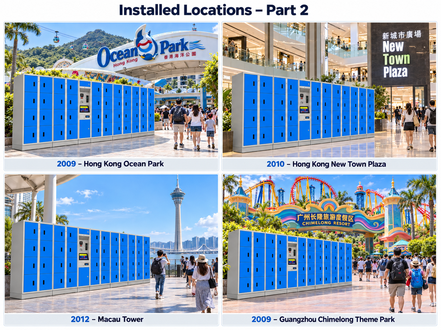 eLockers self-service luggage storage installation near public transport